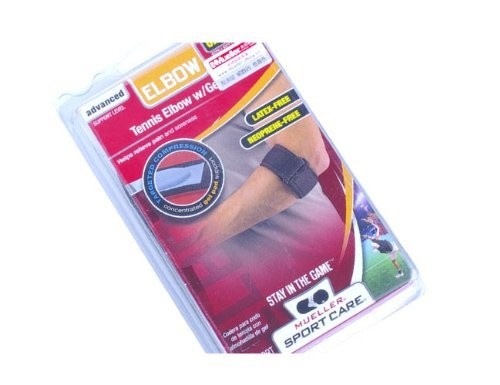 MUELLER Sports Medicine Tennis Elbow Brace With Gel Pad, One Size, Black