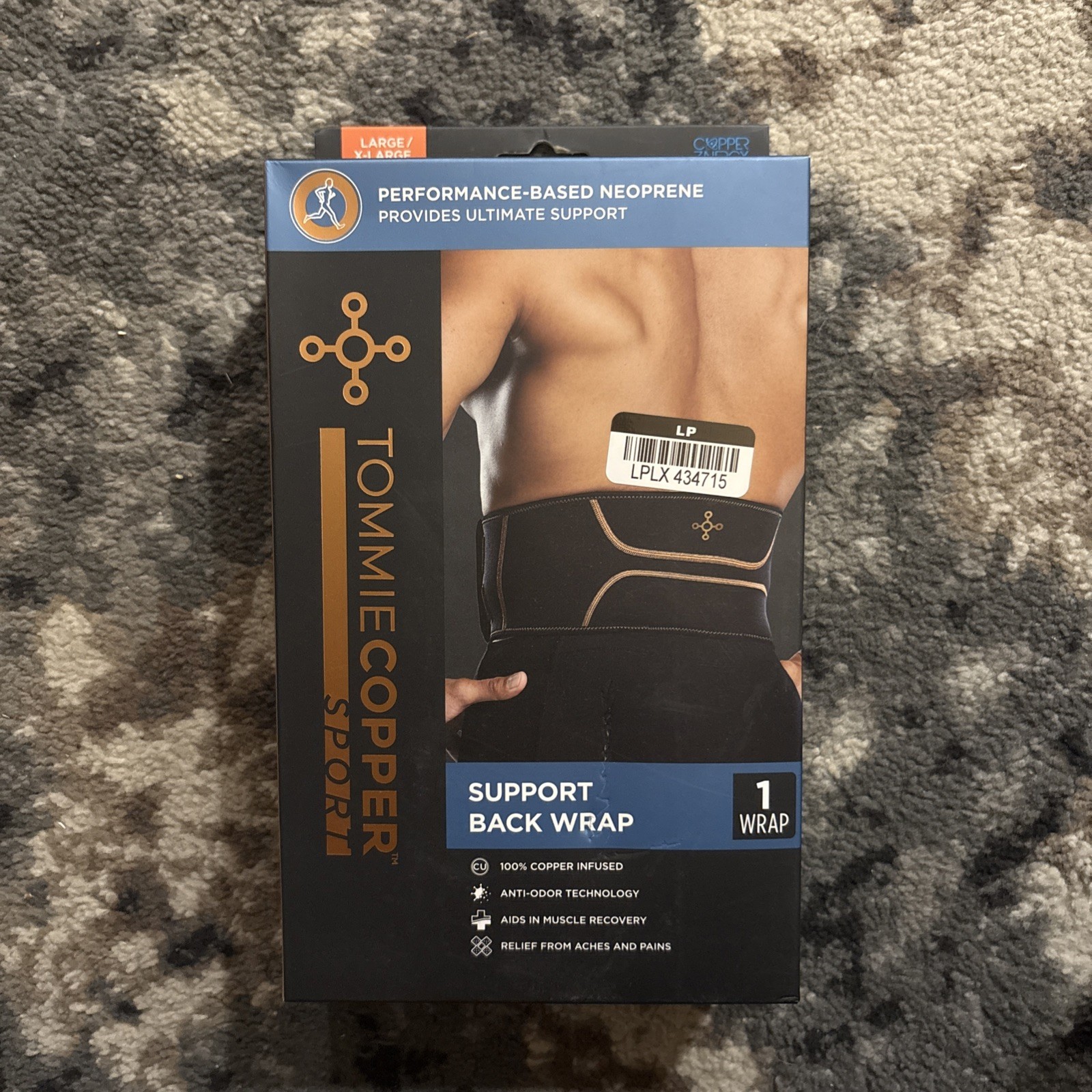Tommie Copper Sport Back Brace L/XL Support Belt Black New