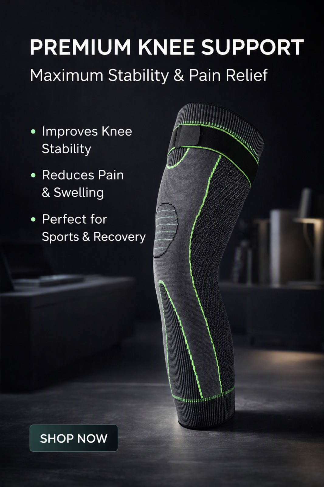 Long Compression Knee Sleeve Full Leg Support Brace Joint Pain Relief Gym 1Piece