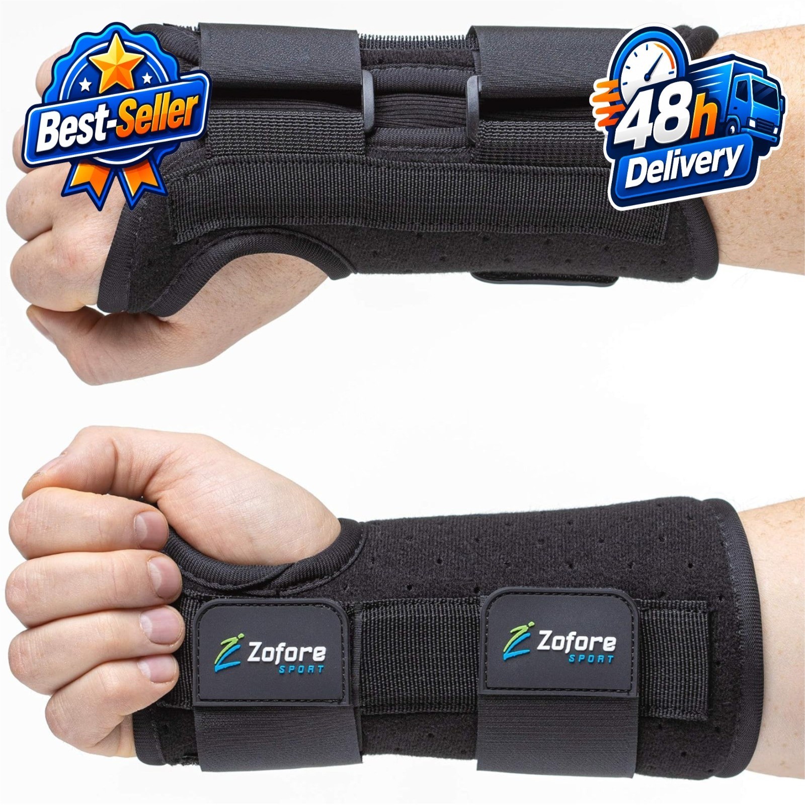 ZOFORE SPORT Carpal Tunnel Wrist Brace Night Support – Adjustable Splint