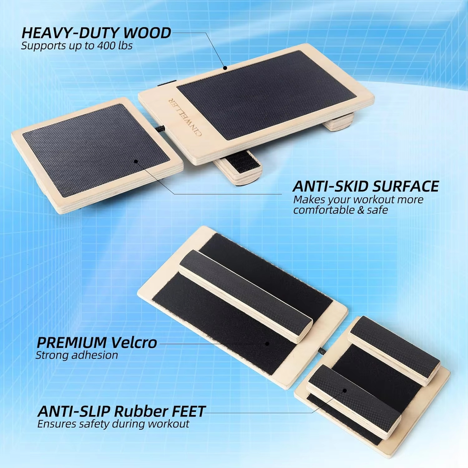 Ankle Strengthening Balance Board for Rehabilitation and Stability Training, Bla