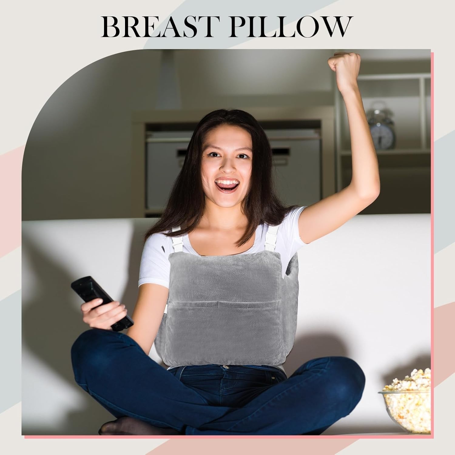Mastectomy Pillow for Post Surgery Chest/ Breast Recovery, Gray