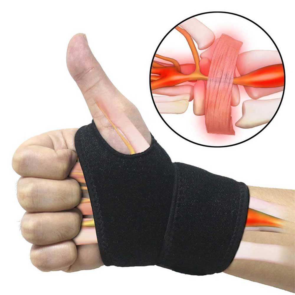 Adjustable Wrist Support Wrap Hand Brace Carpal Sprain Arthritis Protector Black