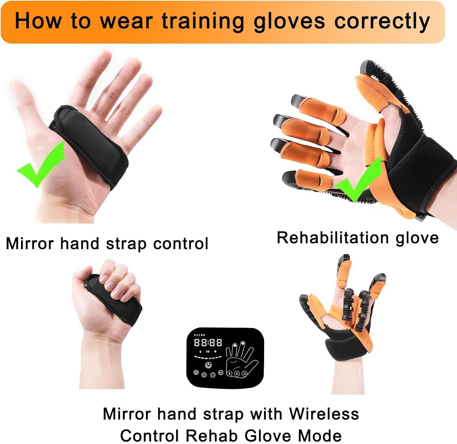 Hand Rehabilitation Robot Glove (LEFT, XL) Upgraded Training Finger Strengthener