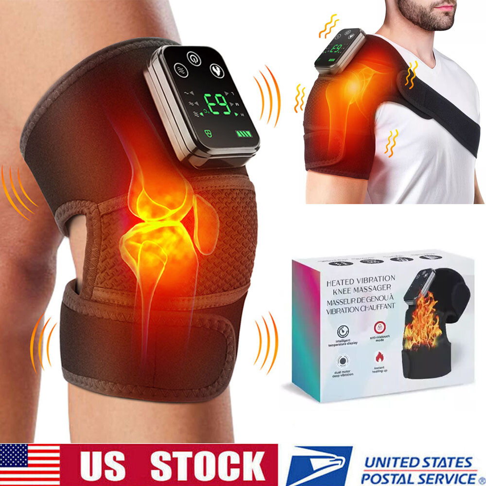 Heated Knee Massager Rechargeable Electric Massager for Knee Joint Pain Relief