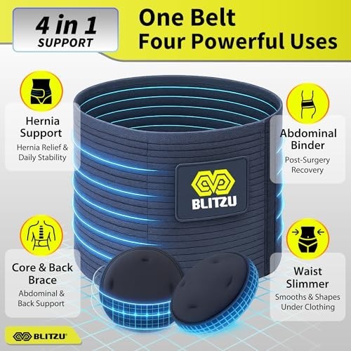 Adjustable Umbilical Hernia Belt for Men & Women, Abdominal Support Truss with 2