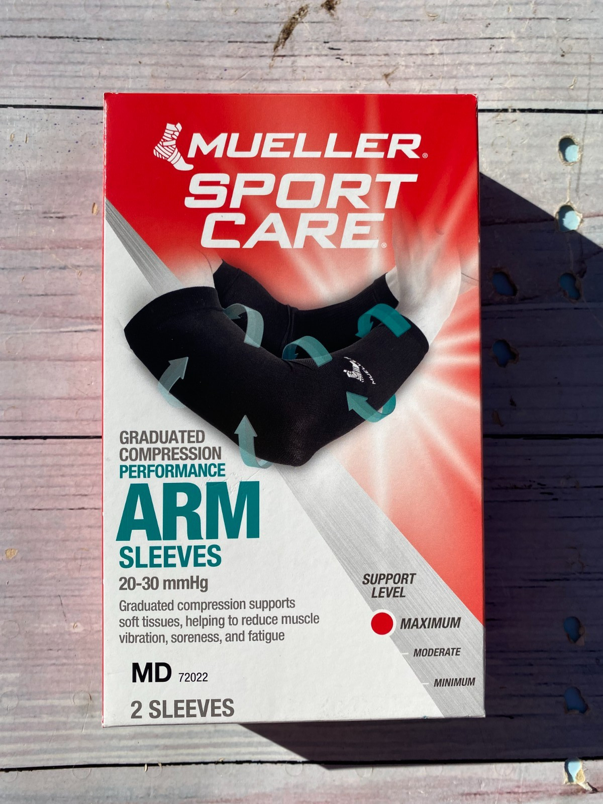 Mueller Sport Care Arm Sleeve Black Size MD 72022 Support Level Maximum