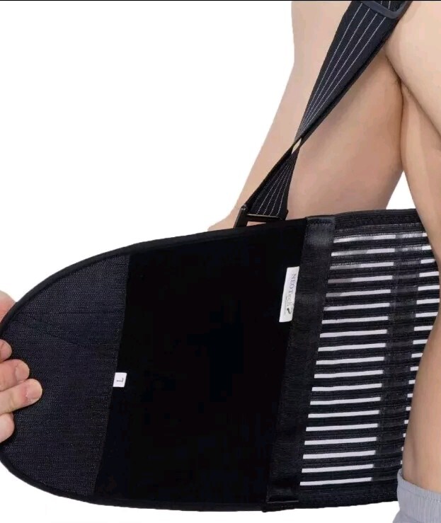 NeoTech Care Adjustable Back Brace Lumbar Support Belt w Suspenders M