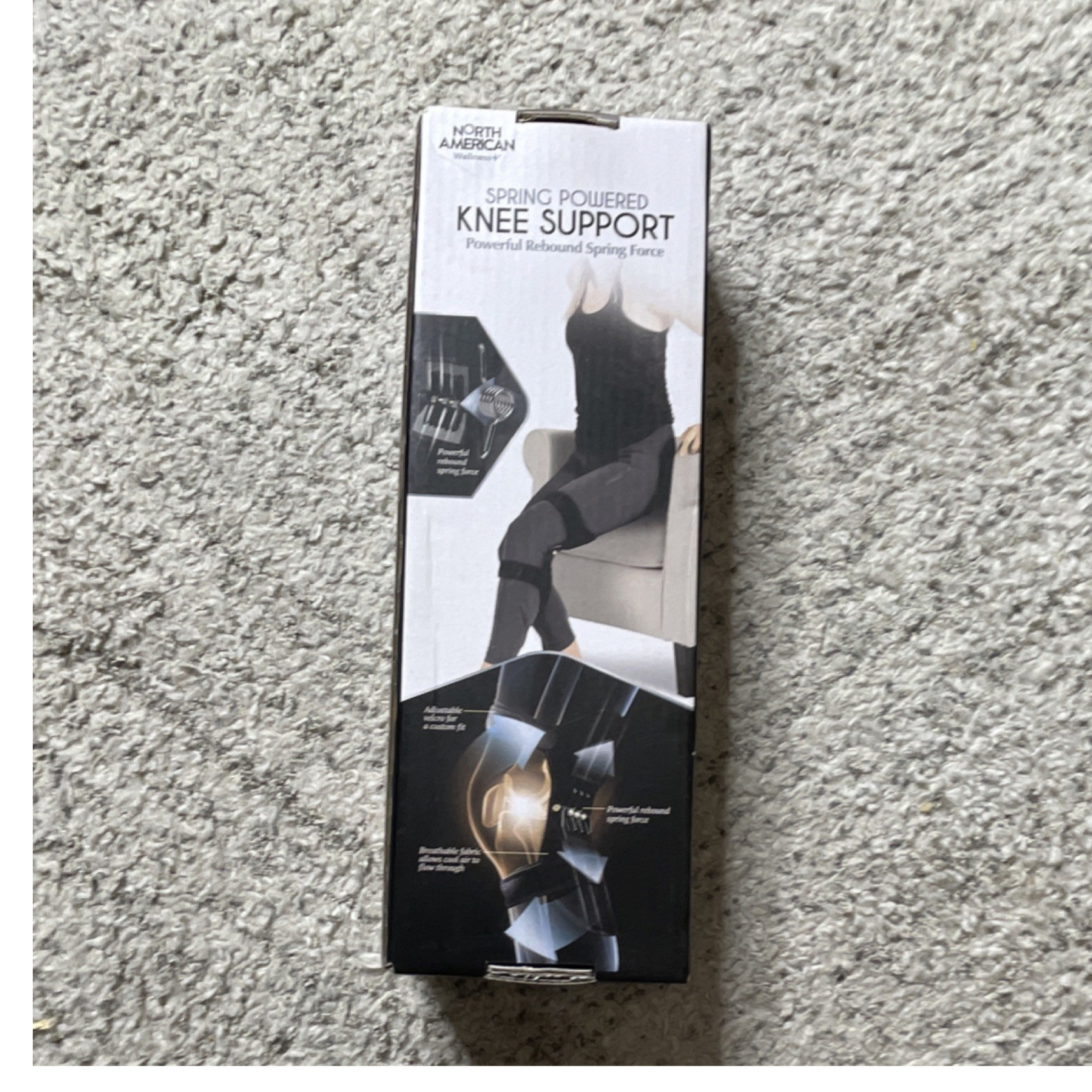 North American Wellness+ Spring Powered Adjustable Knee Brace Black
