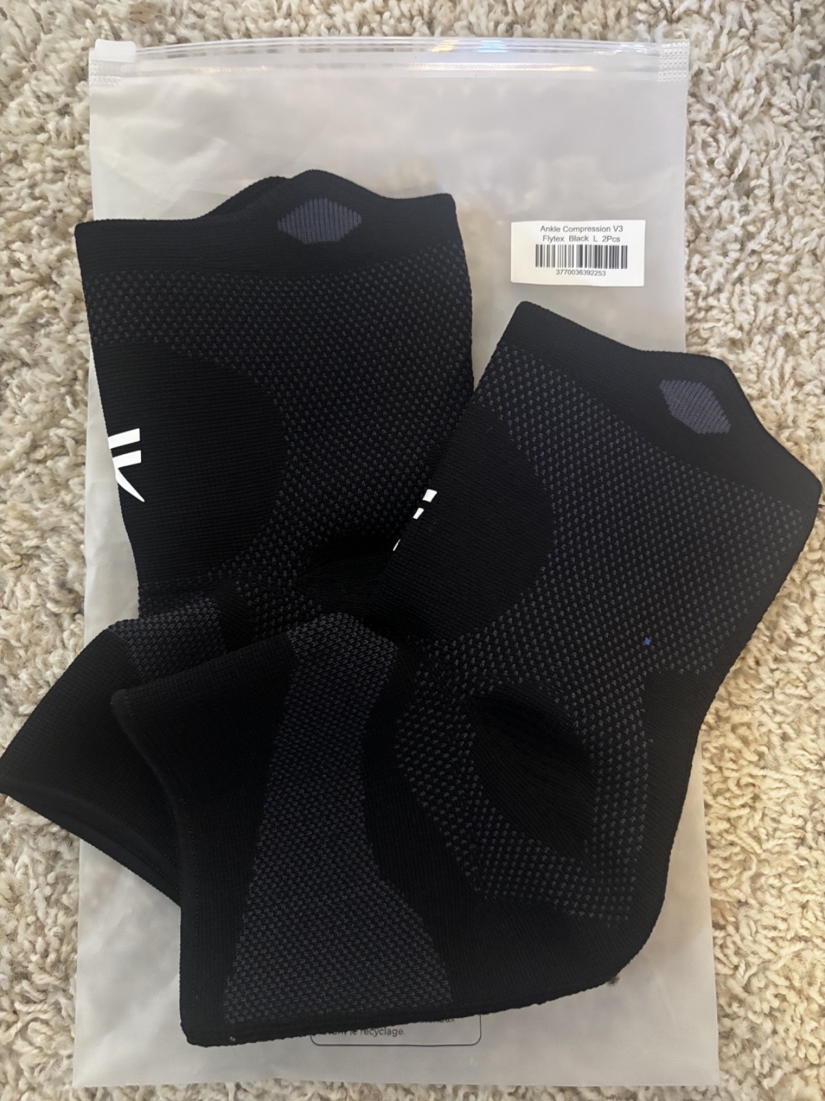 Flytex Ankle Compression Supports V3 Men’s Large Black Comfort Fit 2-Pieces NWT