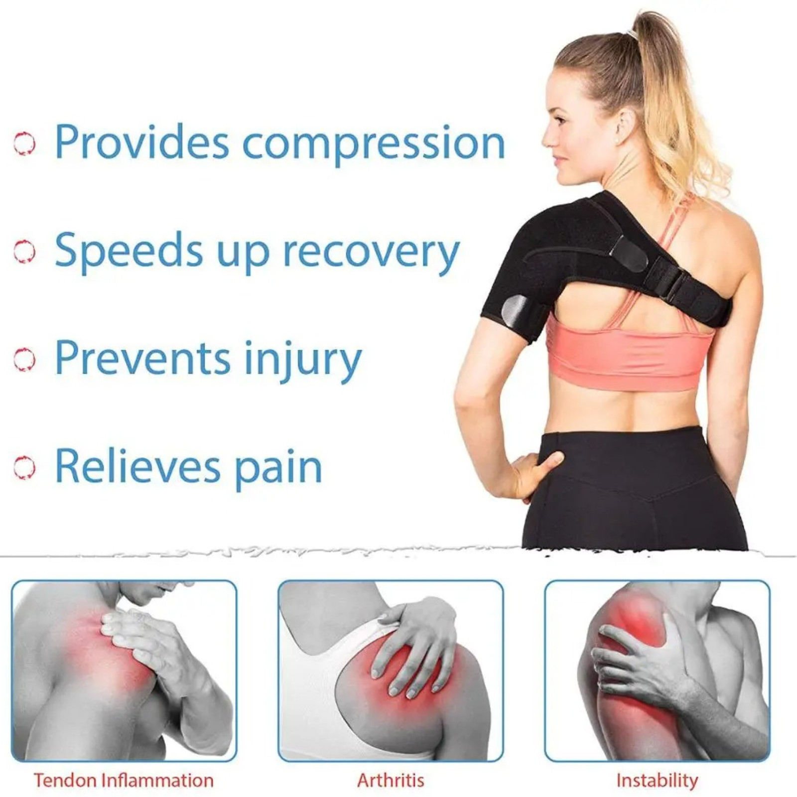 Shoulder Brace Support Compression Sleeve Torn Rotator Cuff AC Joint Pain Relief