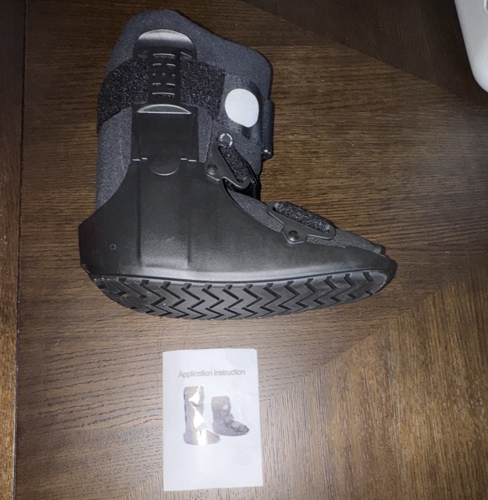 Adjustable Black Walking Boot Brace, Ankle/Foot Immobilization, Size M