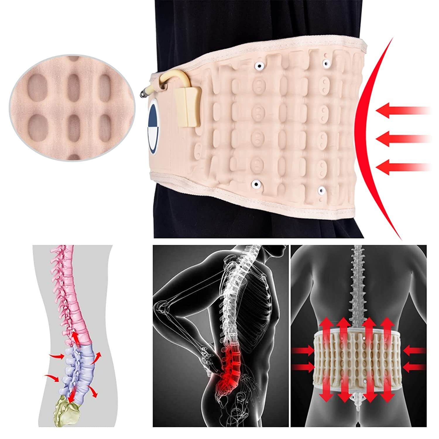 Decompression Belt Back Brace Lumbar Support Spinal Air Lower PainWaist Traction