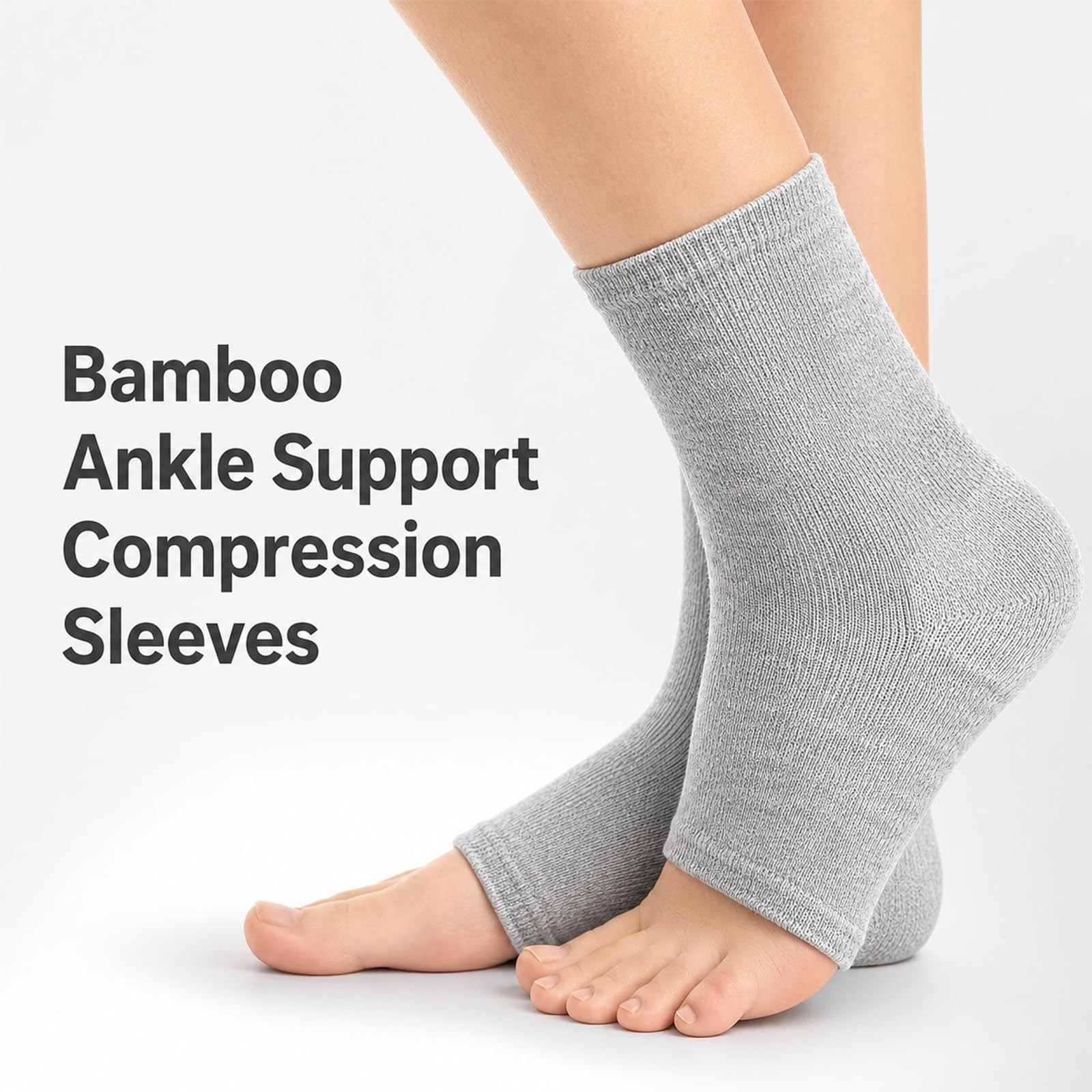 Compression Ankle Support Sleeves – Bamboo Rayon Foot Care Socks for Men & Women