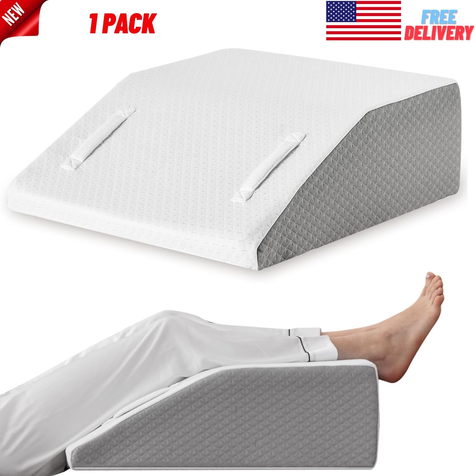 8″ Foam Leg Elevation Pillow for After Surgery, Swelling and Blood Circulation
