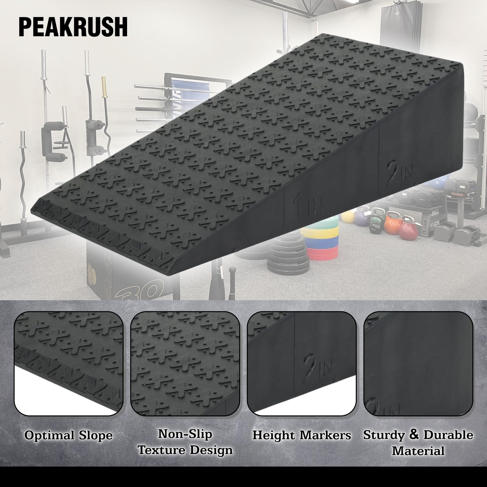 2 Pcs Versatile Squat Wedge Block for Heel Elevated Squat, Small, Black