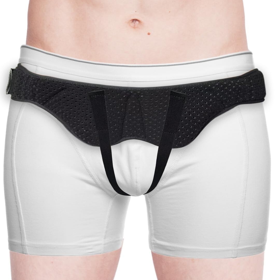 Men Inguinal Hernia Support Belt Double Groin Hernia Pain Relief Truss Brace Med