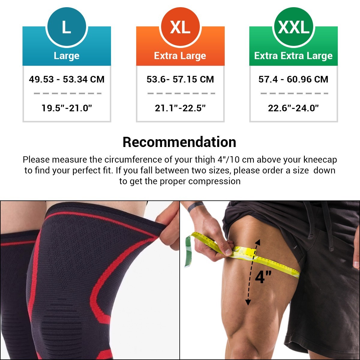 1Pair Knee Compression Sleeves Basketball volleyball Brace Support For Women Men