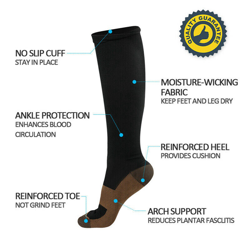 Compression Hose Circulation Socks 20-30 Medical Support Knee High Socks Varices