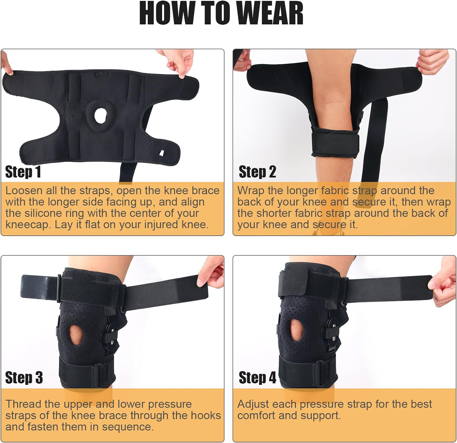 Hinged Knee Brace for Meniscus Tear: Adjustable Support For Pain Relief Sports
