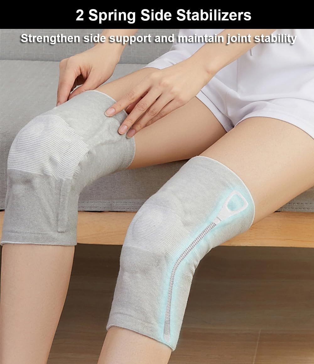 Knee Brace for Women Men with Side Stabilizers & Patella Gel Pad, 2 Pack Knee…