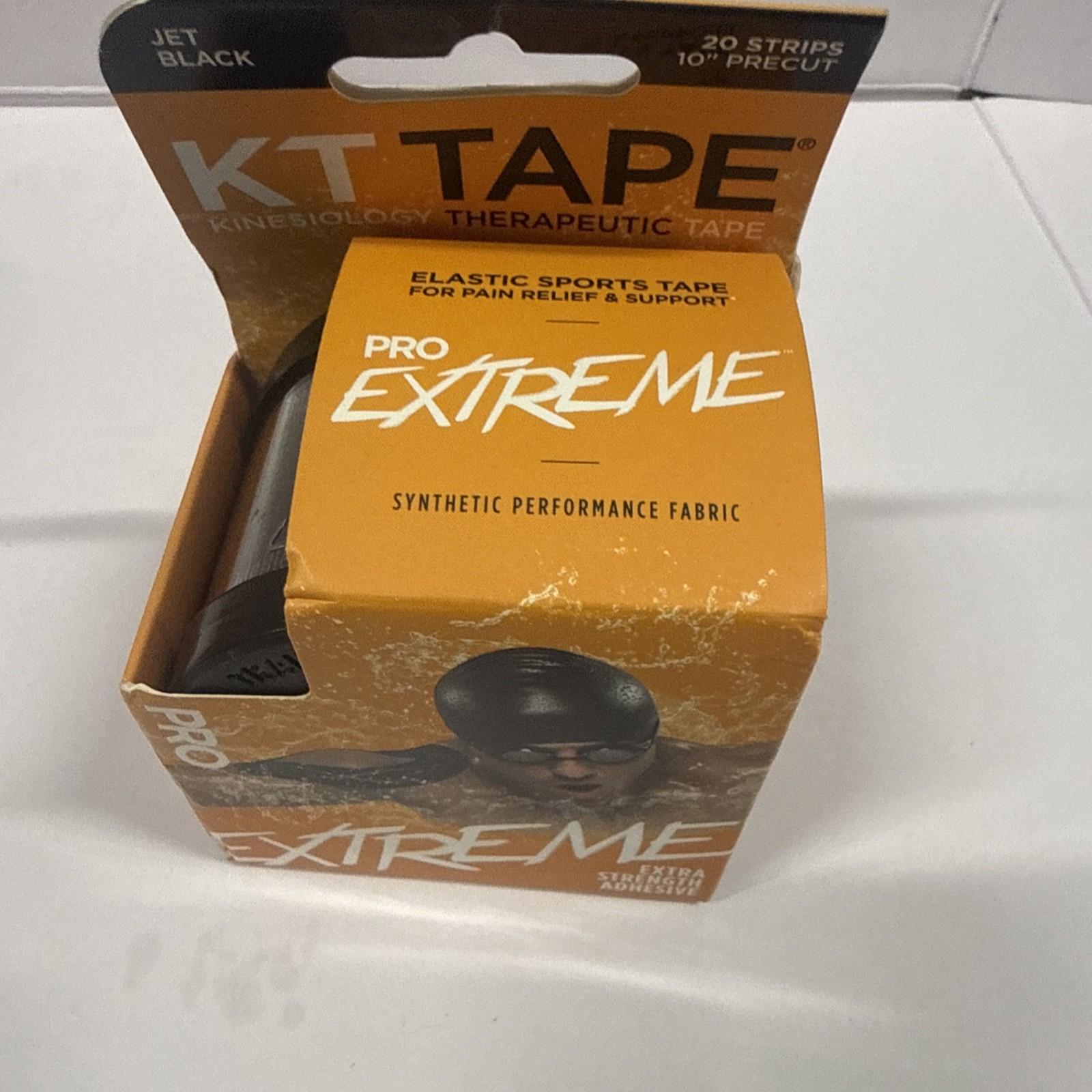 KT Tape Kinesiology Tape Pro Extreme Strips Jet Black 20 EA