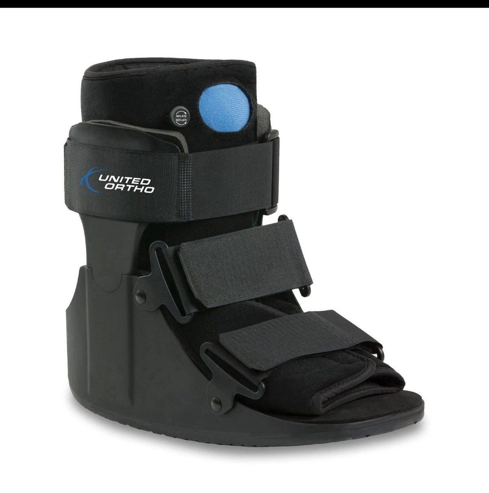 United Ortho Short Air Cam Walker Fracture Boot, Extra Small, XS, Black