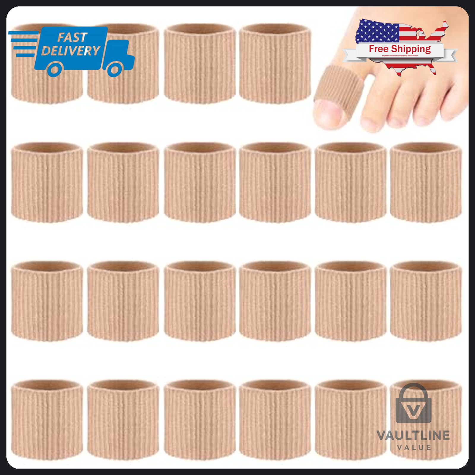 24 Pack Blulu Silicone Toe Protectors – Skin Color Gel Cushions for Feet