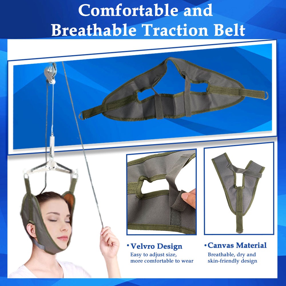 Over Door Cervical Neck Traction Device Head Halter Neck Stretcher Pain Relief