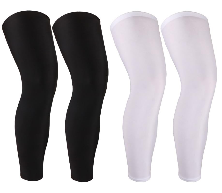 2 Pairs Full Leg Compression Sleeve, Calf Compression Sleeve Men with Anti-sl…