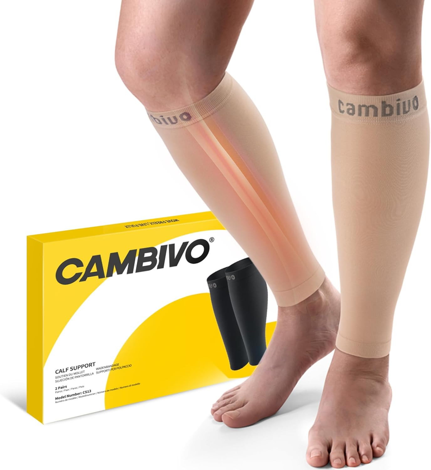 Calf Compression Sleeve for Women & Men – 20-30mmHg Footless Compression Sock…