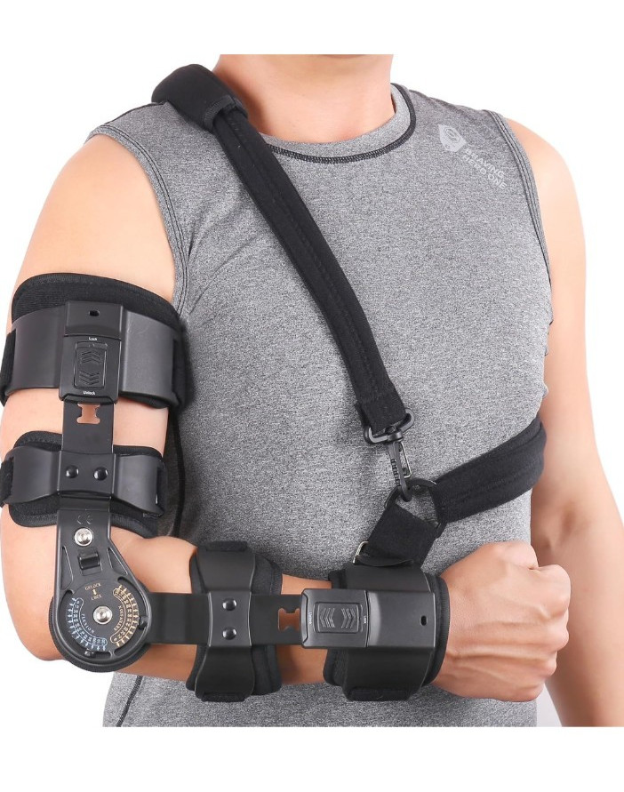 GHORTHOUD Hinged ROM Elbow Brace djustable Post Op Elbow Brace Left Arm