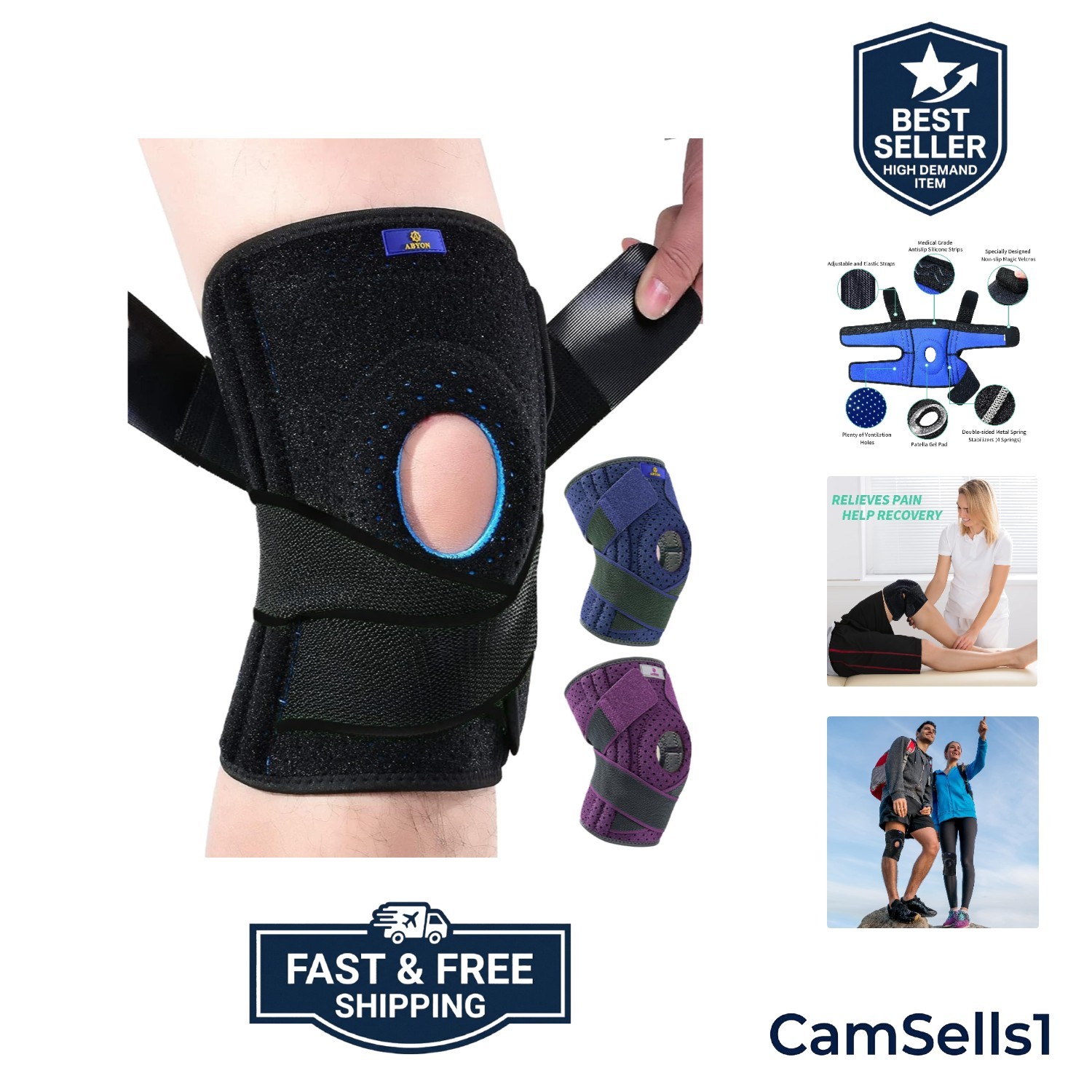 Knee Brace for Men and Women for Meniscus Tear, ACL, Arthritis. Knee Support …