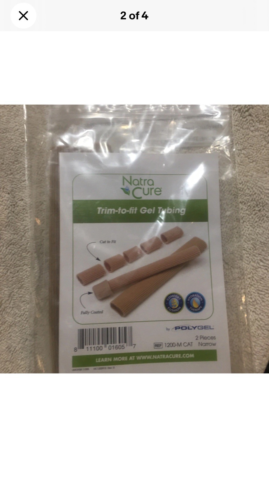 NatraCure Trim-to-Fit Gel Tubing absorbs pressure & friction help ease Pain