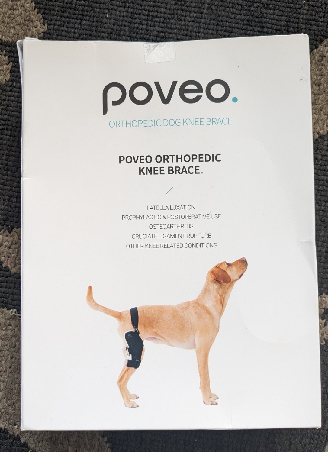 Poveo Orthopedic Dog Knee Brace Right Leg 4XL 85Lbs+ New,