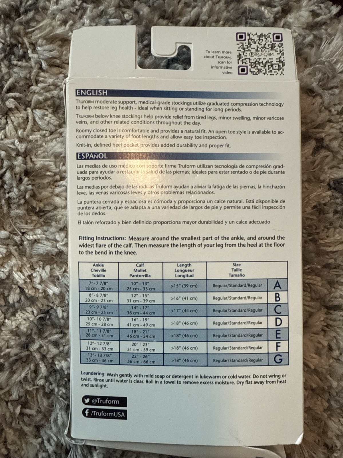 TRUFORM LEG HEALTH BELOW KNEE- STOCKINGS High 15-20 mmHg BLACK COMPRESSION NEW