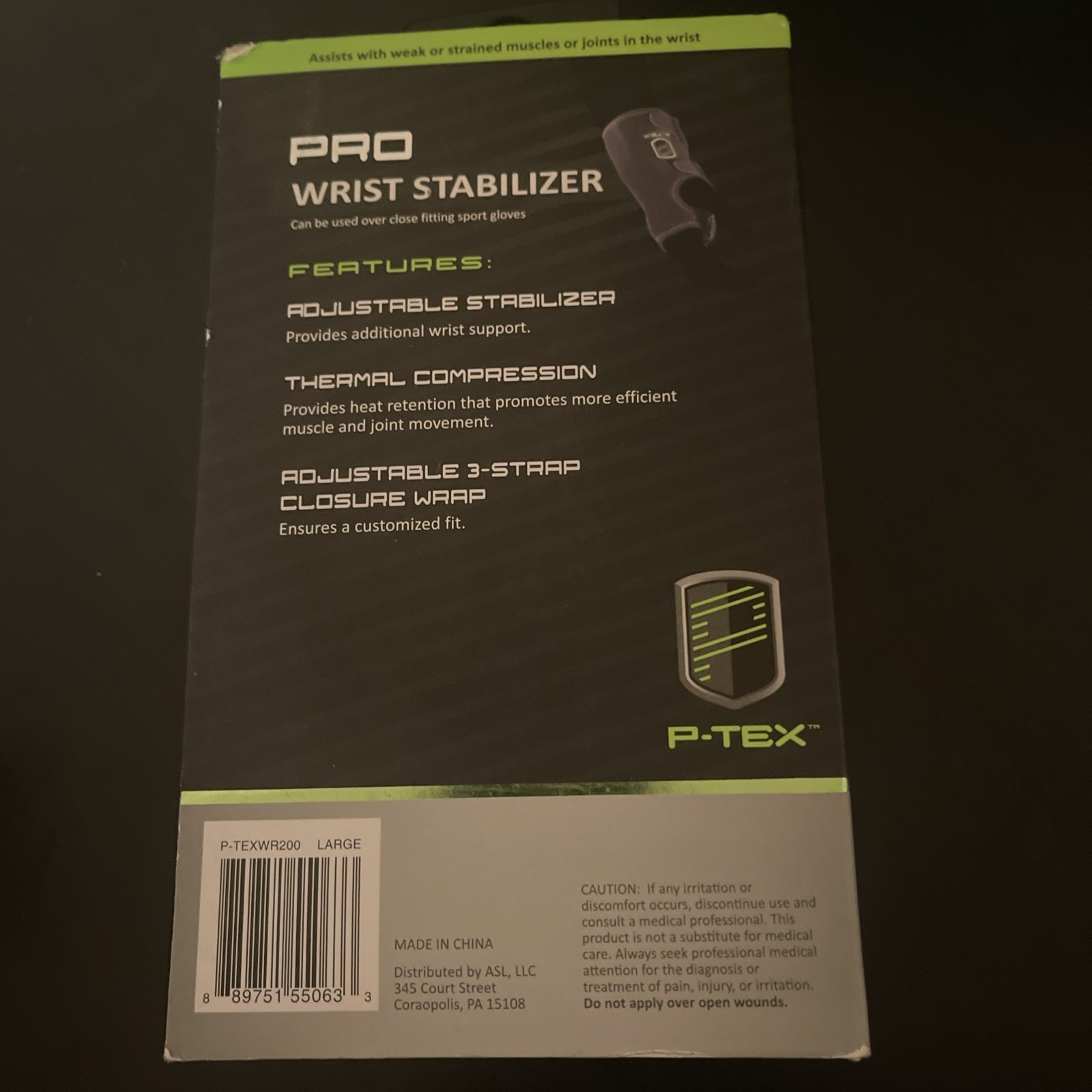 P-TEX PRO WRIST STABILIZER Sz. L NEW P-TEXWR200