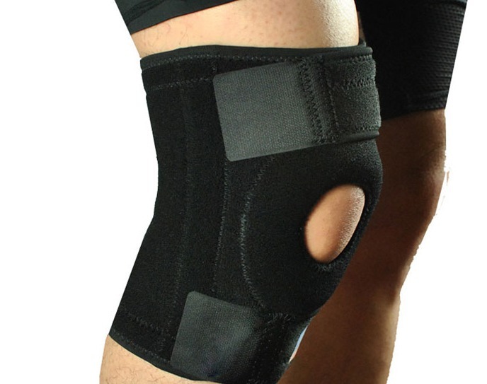 Adjustable Nylon Full Knee Patella Brace Stabilizer Support Sport Guard Black