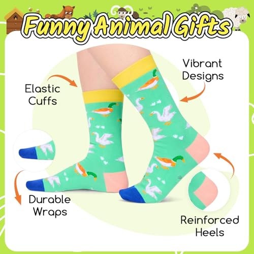 Gag Silly Duck Gifts – Funny Crazy Duck Socks for Women Men Teens Duck Up Blue