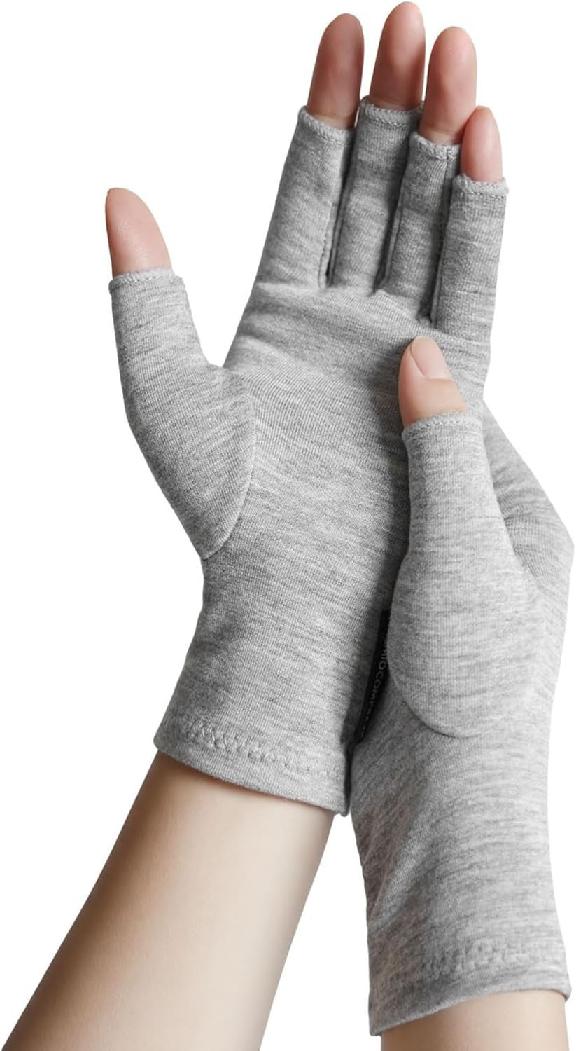 Rayon Derived from Bamboo Compression Gloves – Fingerless Arthritis & Carpal Tun