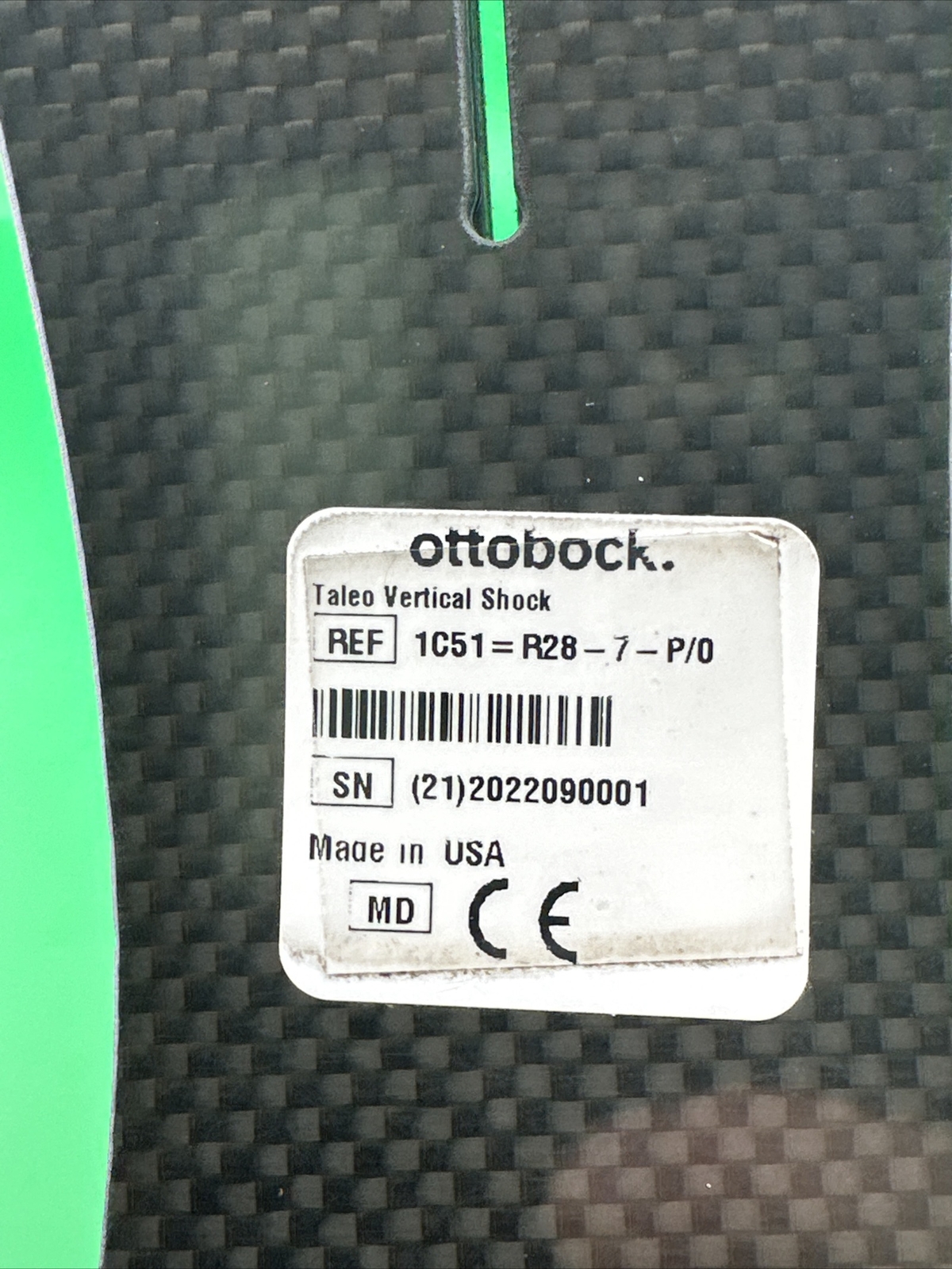 Ottobock Otto Bock Taleo Vertical Prosthetic Foot. 1C51 Prosthetic Foot