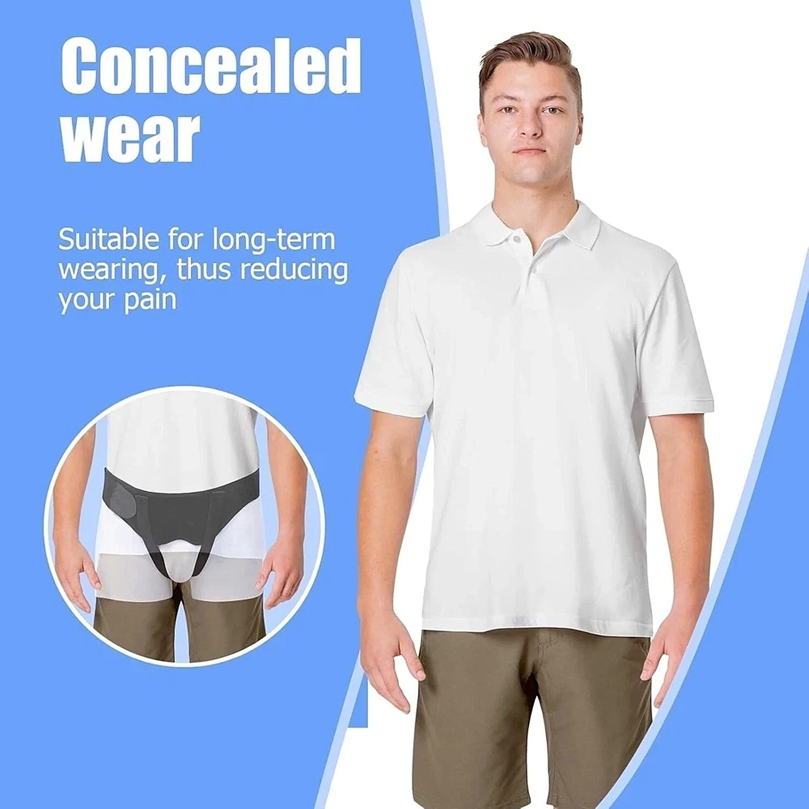 Hernia Support Belt for Men Inguinal Truss Groin Adjustable Compression Pads US