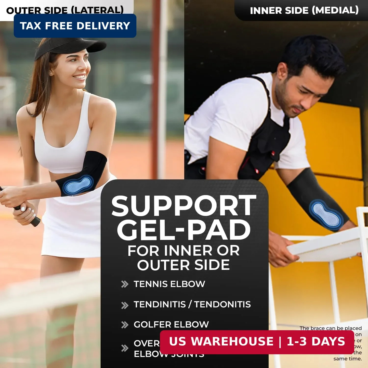 DR. BRACE® Elite Elbow Brace Support, Breathable Elbow Compression Sleeve with G