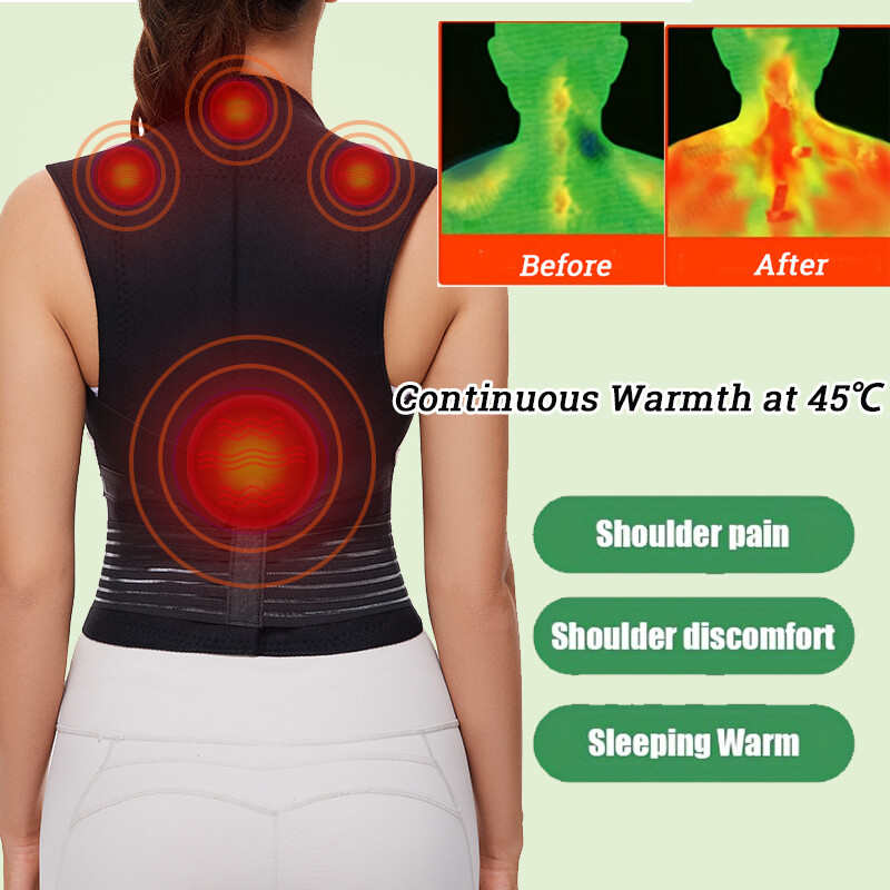 MAGNETIC POSTURE CORRECTOR BAD BACK LUMBAR SHOULDER SUPPORT BELT BRACE MEN WOMEN