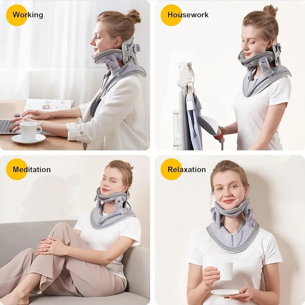 Cervical Neck Traction Device Fast Air Pump Neck Brace Adjustable Inflatable Nec