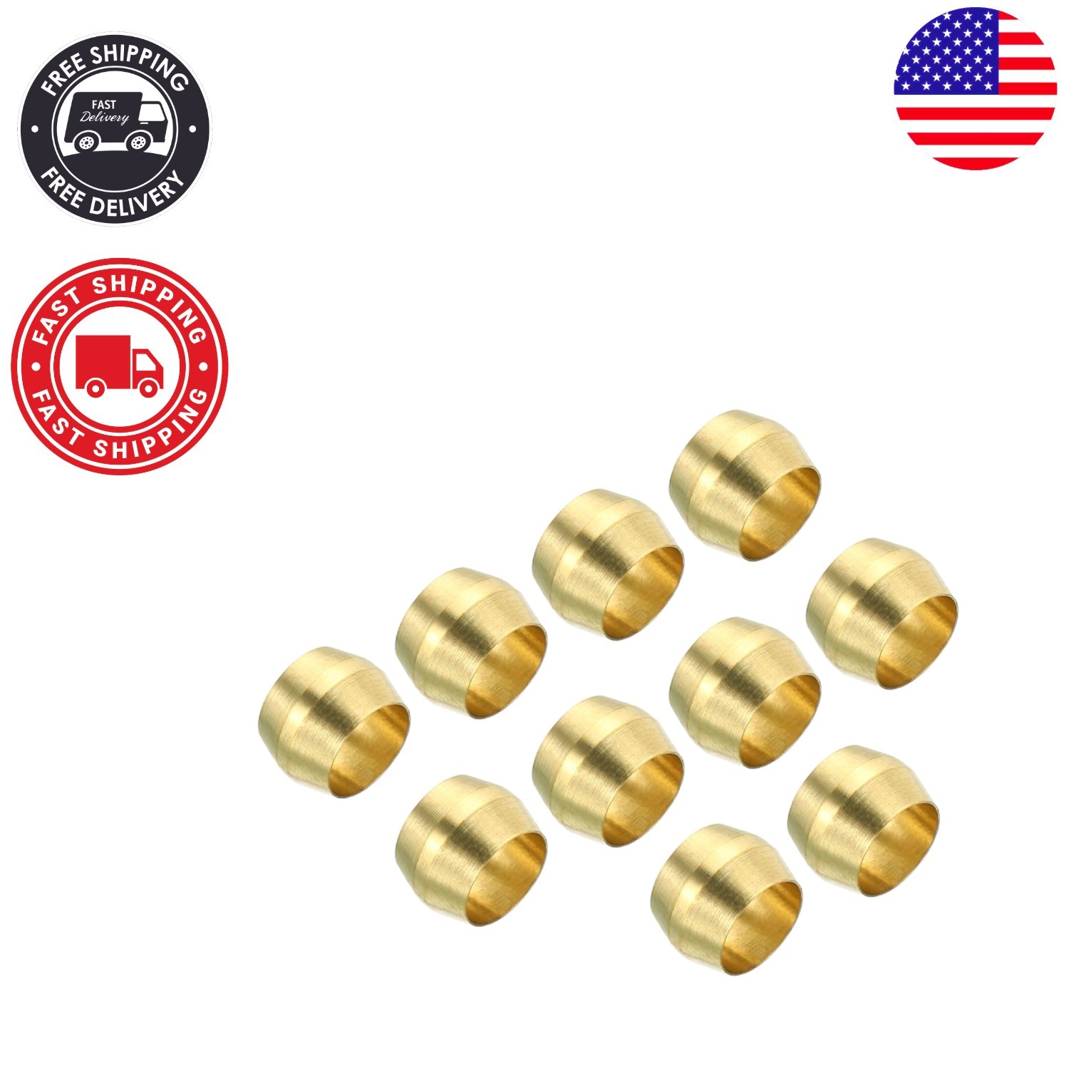 Versatile Brass Compression Sleeves – 25-Pack for 1/4 Inch Pipe Connections