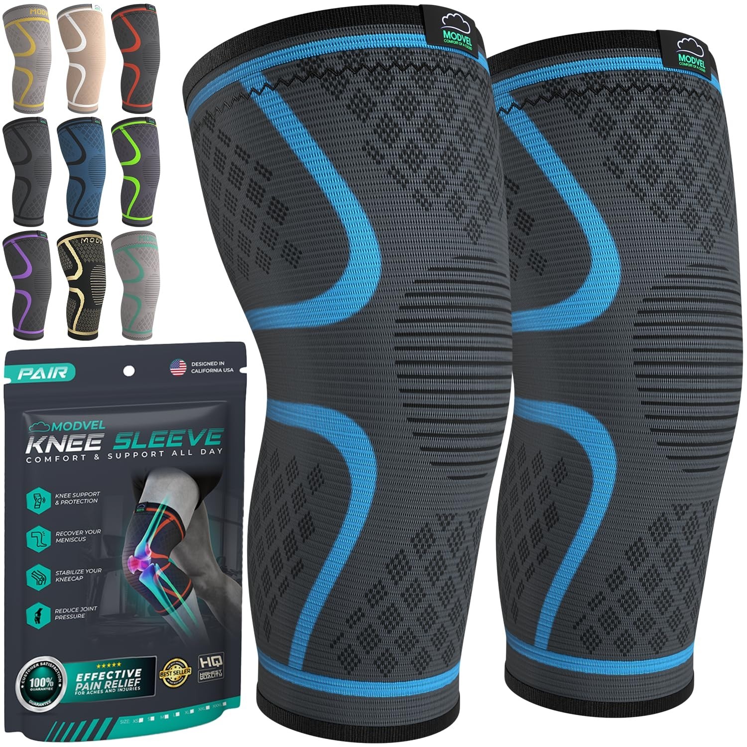 Nylon Knee Braces 2-Pack | Lightweight Support for Pain Relief – X-Large