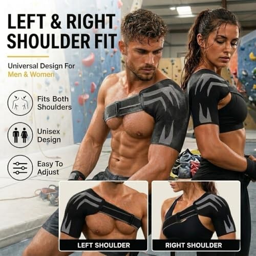 Shoulder Brace with Removable Gel Pad, Adjustable Compression Shoulder XX-Large