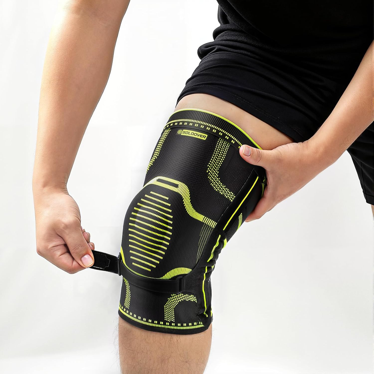 Knee Brace with Side Stabilizers, Knee Compression Sleeve with Gel Pad | Upgrade