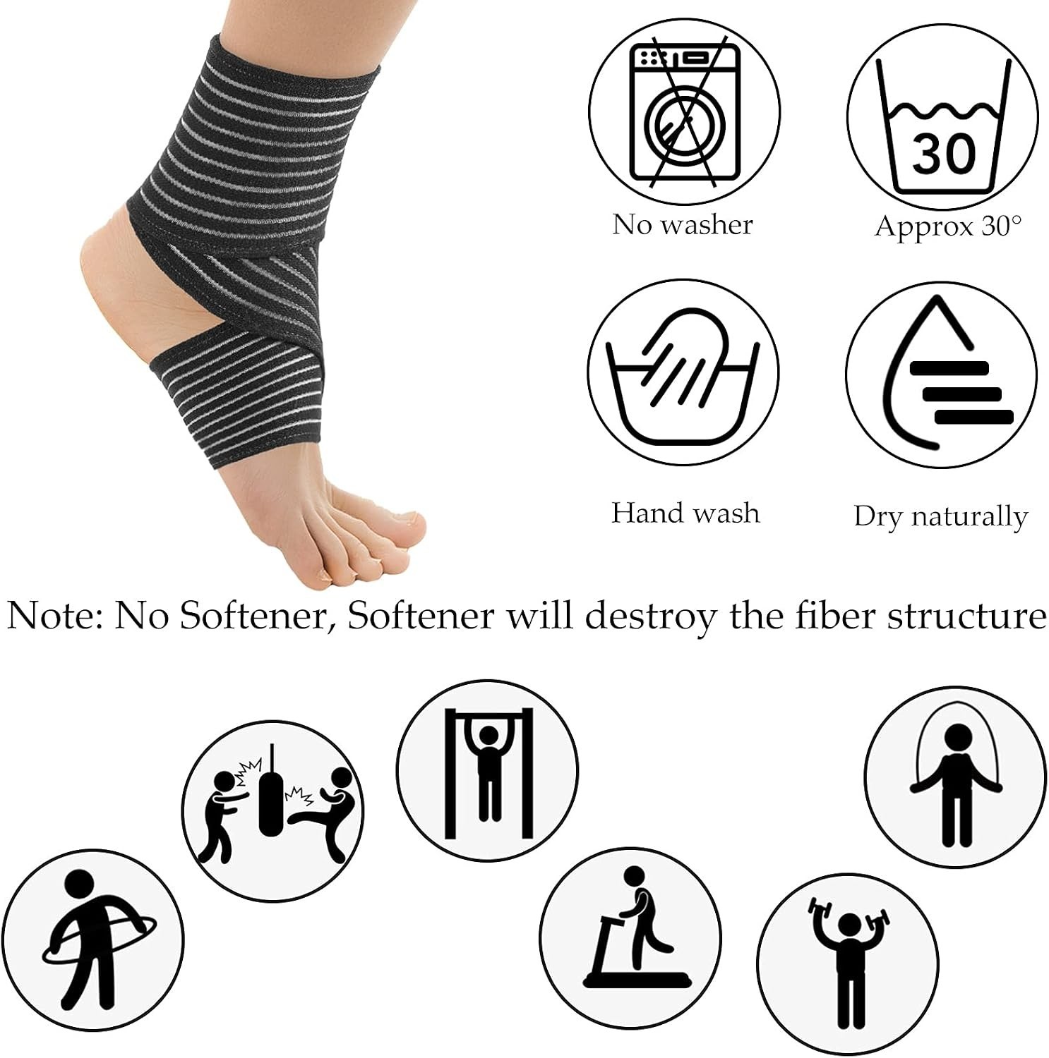 Elastic Calf Support Wraps for Men Women 28 Inch Adjustable Compression Bandage